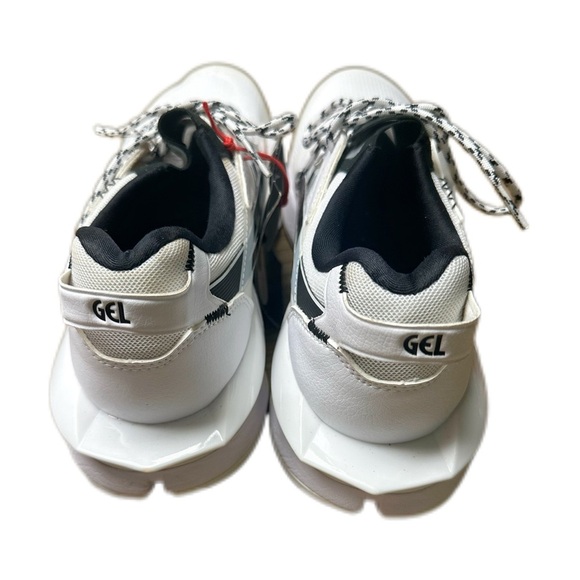 Asics White and Black Athletic Shoes with Mesh Upper main image 4